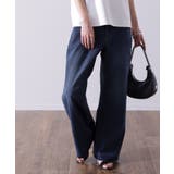 ユーズドネイビー | デニム レディース パンツ バギーパンツ デニムパンツ ハイライズ ストレート | HUG.U