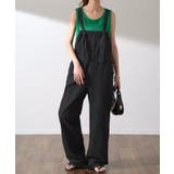 ワンウォッシュブラック | サロペット レディース オールインワン オーバーオール デニム 綿 パンツ ワ | HUG.U