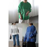 トップス レディース プルオーバー スポンジニット ボーダー ニット 軽量 ト | HUG.U | 詳細画像24 