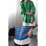 トップス レディース プルオーバー スポンジニット ボーダー ニット 軽量 ト | HUG.U | 詳細画像7 