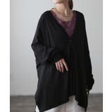 ブラック | カーディガン レディース トップス 薄手 ニット 長袖 ゆったり 体型カバー | HUG.U