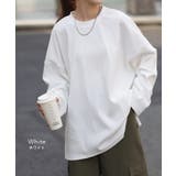 トップス レディース カットソー ロンT オーバーサイズ Tシャツ 長袖 チュ | HUG.U | 詳細画像19 