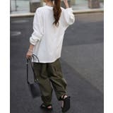 トップス レディース カットソー ロンT オーバーサイズ Tシャツ 長袖 チュ | HUG.U | 詳細画像10 