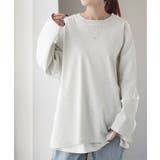 メランジグレー | トップス レディース カットソー ロンT オーバーサイズ Tシャツ 長袖 チュ | HUG.U