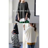 Tシャツ レディース トップス カットソー 二の腕カバー 半袖 5分袖 ドルマ | HUG.U | 詳細画像22 