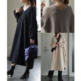 ワンピース レディース ニット 綿 100% ロング Vネック 体型カバー コ | HUG.U | 詳細画像26 