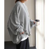 メランジグレー | トレーナー レディース トップス スウェット 薄手 オーバーサイズ 体型カバー | HUG.U