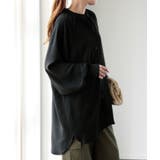 ブラック | シャツ レディース トップス 変形 シアーシャツ とろみ ブラウス チュニック | HUG.U