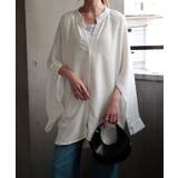 ホワイト | シャツ レディース トップス 変形 シアーシャツ とろみ ブラウス チュニック | HUG.U