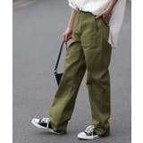 カーキ | パンツ レディース ワイドパンツ ストレッチ ベイカーパンツ チノパン ゴム | HUG.U