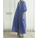 ワンピース レディース ロング コットン 半袖 ナチュラル ぽわん袖 ゆったり | HUG.U | 詳細画像13 