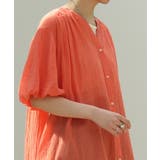 ワンピース レディース ロング コットン 半袖 ナチュラル ぽわん袖 ゆったり | HUG.U | 詳細画像3 