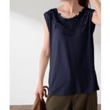 ネイビー | タンクトップ レディース トップス インナー ゆったり ノースリーブ レイヤー | HUG.U