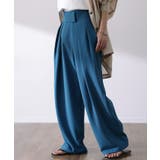 ロイヤルブルー | パンツ レディース タックパンツ スラックス カラーパンツ ロング ハイウエス | HUG.U