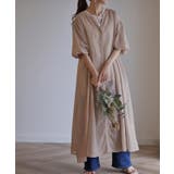 ロハスベージュ | ワンピース レディース ロング コットン 半袖 ナチュラル ぽわん袖 ゆったり | HUG.U