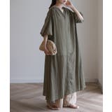 オリーブ | ワンピース レディース ロング コットン 半袖 ナチュラル ぽわん袖 ゆったり | HUG.U