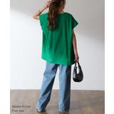 Tシャツ レディース トップス 冷感 フレンチスリーブ 半袖 ドロスト 綿 二 | HUG.U | 詳細画像4 