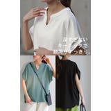 Tシャツ レディース トップス 半袖 キーネック 綿 カットソー ゆったり き | HUG.U | 詳細画像16