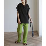 Tシャツ レディース トップス 半袖 キーネック 綿 カットソー ゆったり き | HUG.U | 詳細画像3
