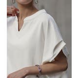 Tシャツ レディース トップス 半袖 キーネック 綿 カットソー ゆったり き | HUG.U | 詳細画像4