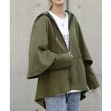 カーキ | パーカー レディース アウター 2way 長袖 七分袖 トップス スウェット | HUG.U