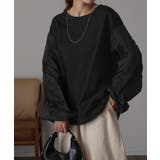 ブラック | トップス レディース 秋 新作 カットソー ブラウス パフスリーブ ロンT レ | HUG.U