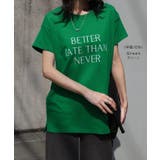 ロゴT レディース Tシャツ トップス 半袖 カットソー 刺繍 ロゴ フレンチ | HUG.U | 詳細画像21 