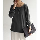 ダークグレー | カットソー レディース 秋 新作 インナー トップス ロンT 無地 Tシャツ | HUG.U