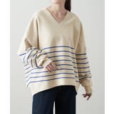 アイボリーボーダー | ニット ドルマンスリーブ レディース 体型カバー ティーシャツ 綿100 チュ | HUG.U