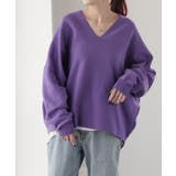 パープル | ニット ドルマンスリーブ レディース 体型カバー ティーシャツ 綿100 チュ | HUG.U