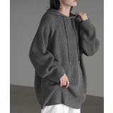 グレー | ニット フード ニットパーカー フーディー レディース セーター パーカー ト | HUG.U