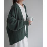 モスグリーン | カーディガン 体型カバー レディース セーター トップス ニットカーディガン | HUG.U