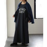 ダークネイビー | ワンピース ロングワンピース レディース ロゴスウェット ロング ロングワンピ | HUG.U