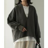 サファリグレー | トップス スウェット 体型カバー レディース トレーナー レイヤード チュニッ | HUG.U