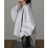 ホワイトグレー | トップス スウェット 体型カバー レディース トレーナー レイヤード チュニッ | HUG.U