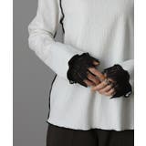 ホワイト | カットソー レース 袖 レースインナー トップス レイヤード レディース パイ | HUG.U