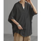 ストーングレー | ブラウス 楊柳 キーネック | HUG.U