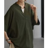 モスグリーン | ブラウス 楊柳 キーネック | HUG.U