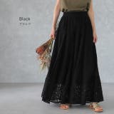 ワイドパンツ レディース ボトムス レース 大きいサイズ ワイドパンツルック | HUG.U | 詳細画像10 