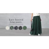 ワイドパンツ レディース ボトムス レース 大きいサイズ ワイドパンツルック | HUG.U | 詳細画像27 