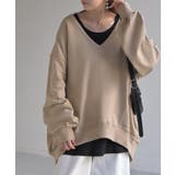 モカベージュ | トップス 深V スウェット | HUG.U