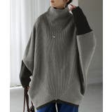 グレー×ブラック(ハイネック) | ニット トップス レディース | HUG.U