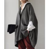 ダークグレー×ブラック | カーディガン ポンチョ ロング | HUG.U