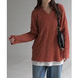 アッシュレッド(シュリンク) | ロンT ドルマン トップス | HUG.U