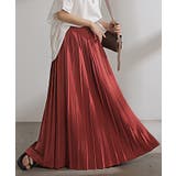 コーラルレッド | スカート プリーツ ロング | HUG.U