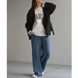 アッシュブルー | パンツ ワイド タックパンツ | HUG.U