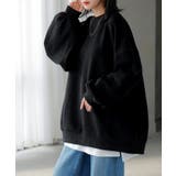 ブラック | スウェット ワッフル プルオーバー | HUG.U