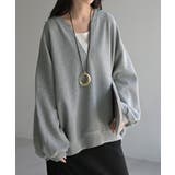 メランジグレー | ロンT ワッフル キーネック | HUG.U