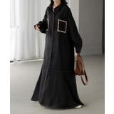 ブラック | ワンピース シャツ 長袖 | HUG.U