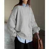 メランジグレー | スウェット ロング ボリュームスリーブ | HUG.U